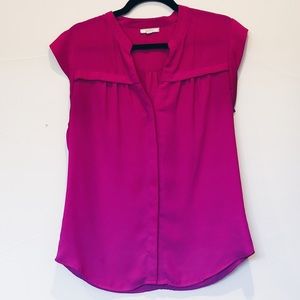Short sleeve chiffon blouse. Pink